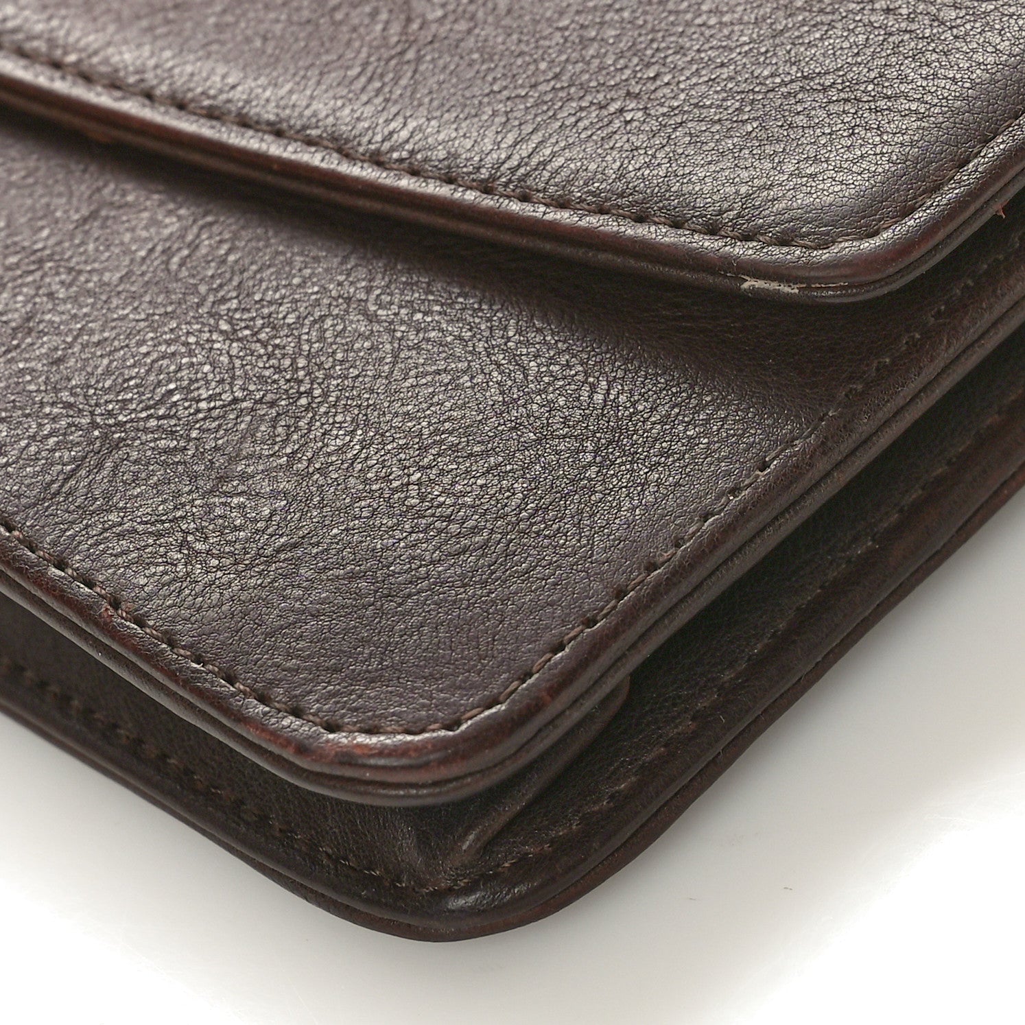 Chanel Lambskin Timeless CC Wallet on Chain WOC Dark Brown 10 of 13
