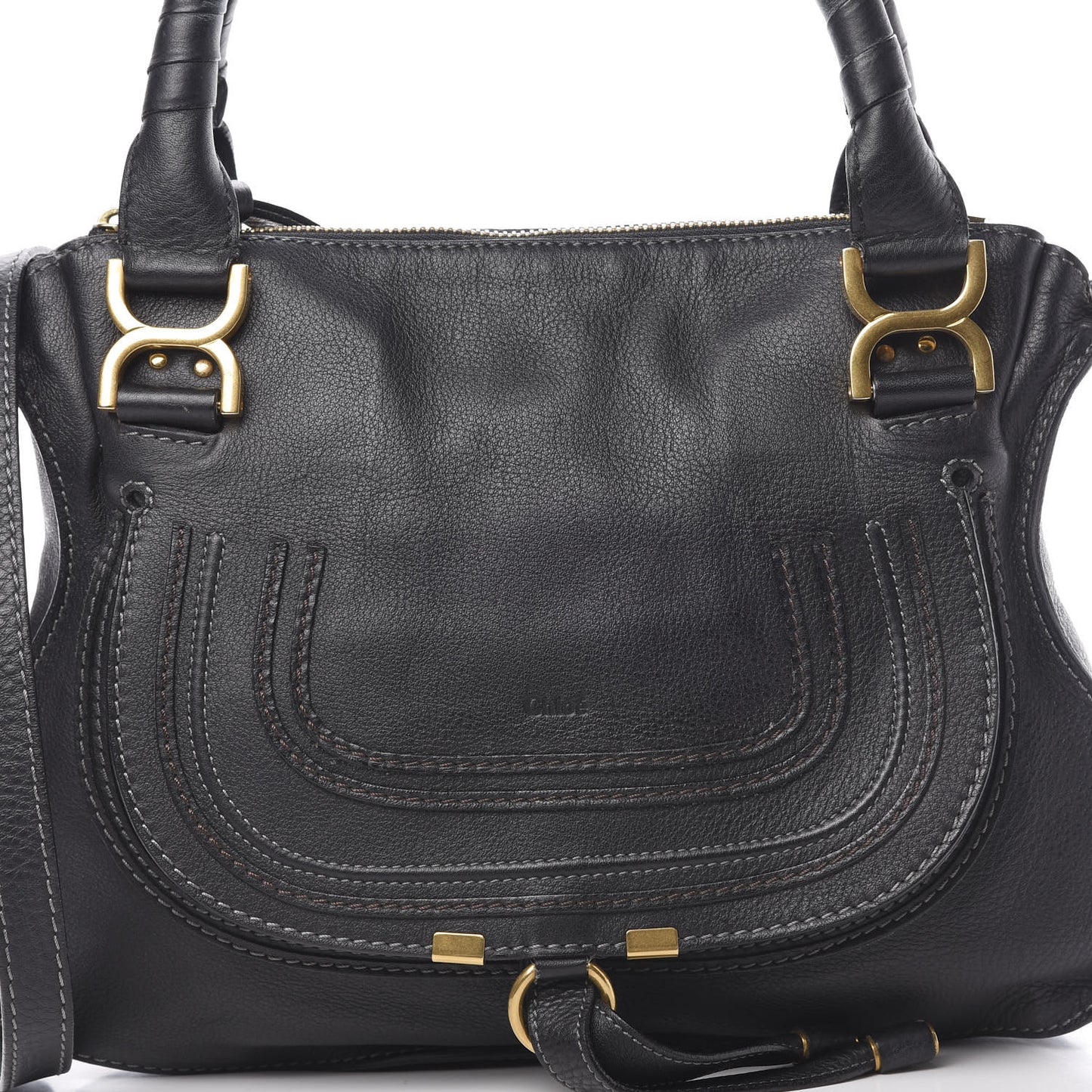 Calfskin Medium Marcie Satchel Black