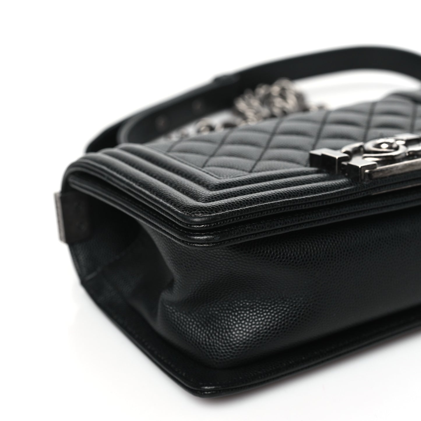 Caviar Quilted Small Boy Flap Black