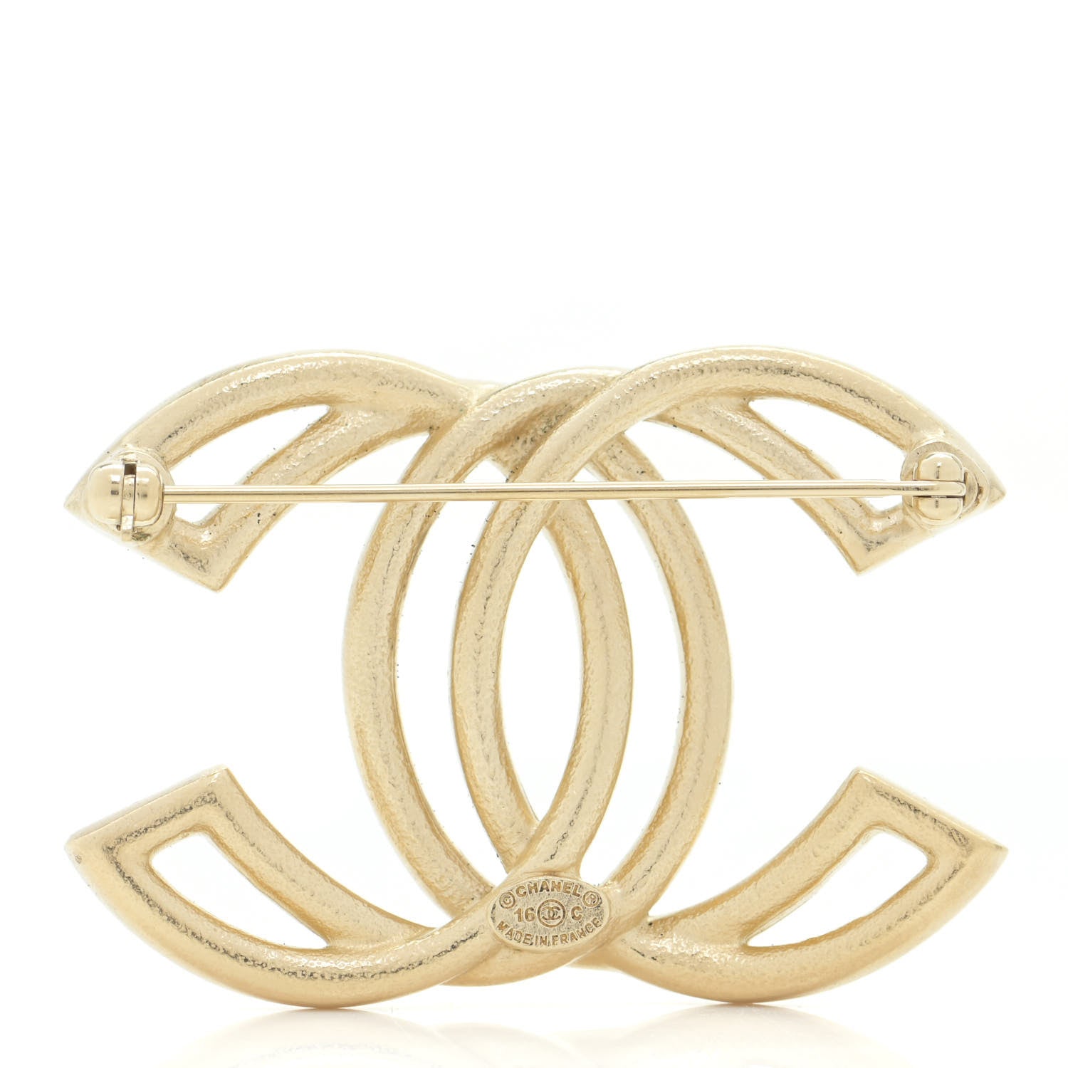 Chanel Crystal CC Brooch Light Gold 3 of 6