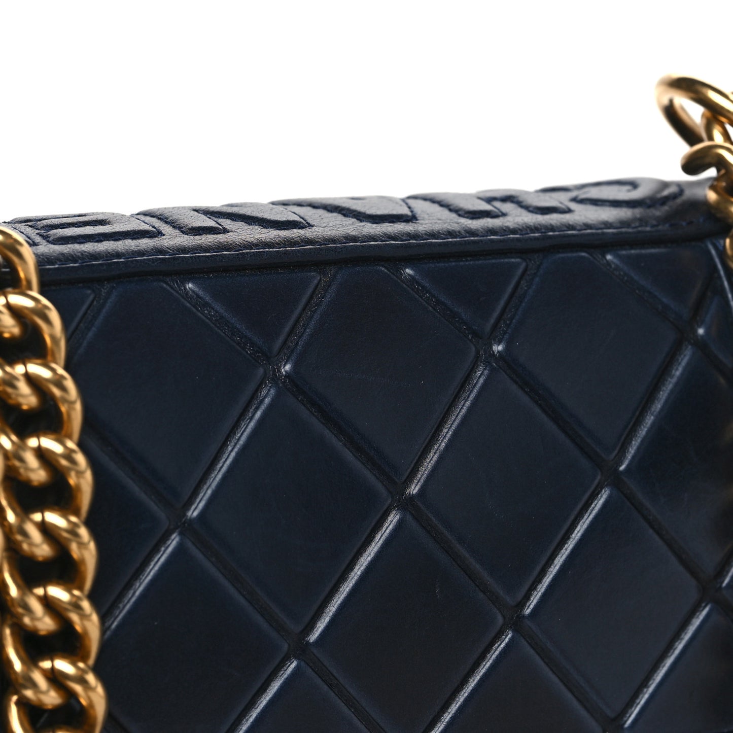 Calfskin Embossed Small Paris Salzburg Boy Flap Navy