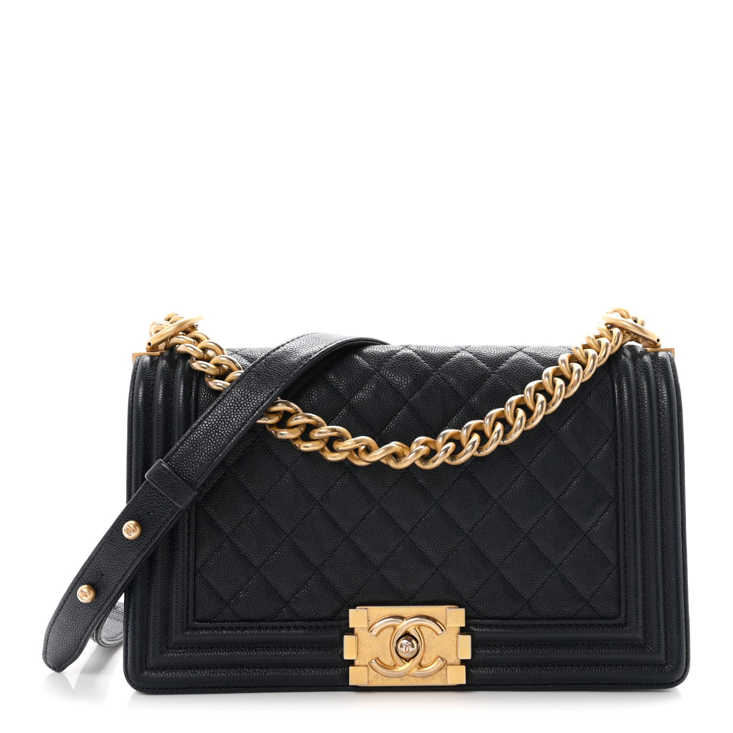 Chanel Caviar Quilted Medium Boy Flap Navy 1 of 10