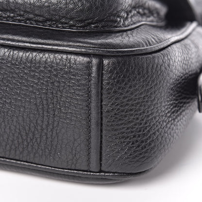 Prada Vitello Daino Double Buckle Messenger Bag Black 12 of 14