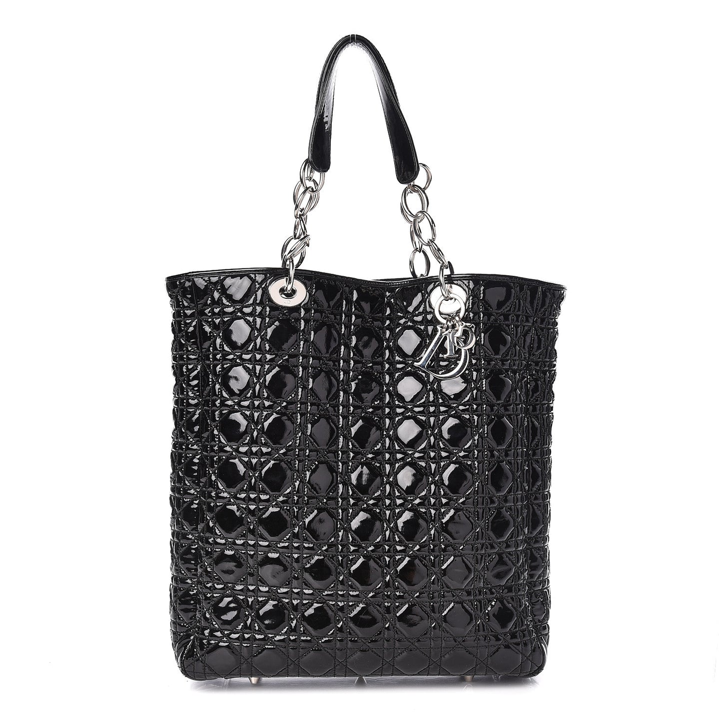 Patent Cannage Dior Soft Shopping Tote Black
