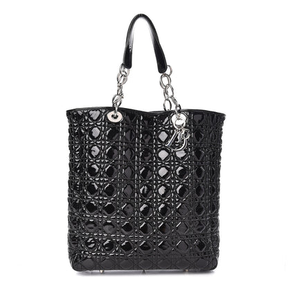 Christian Dior Patent Cannage Dior Soft Shopping Tote Black 1 of 10