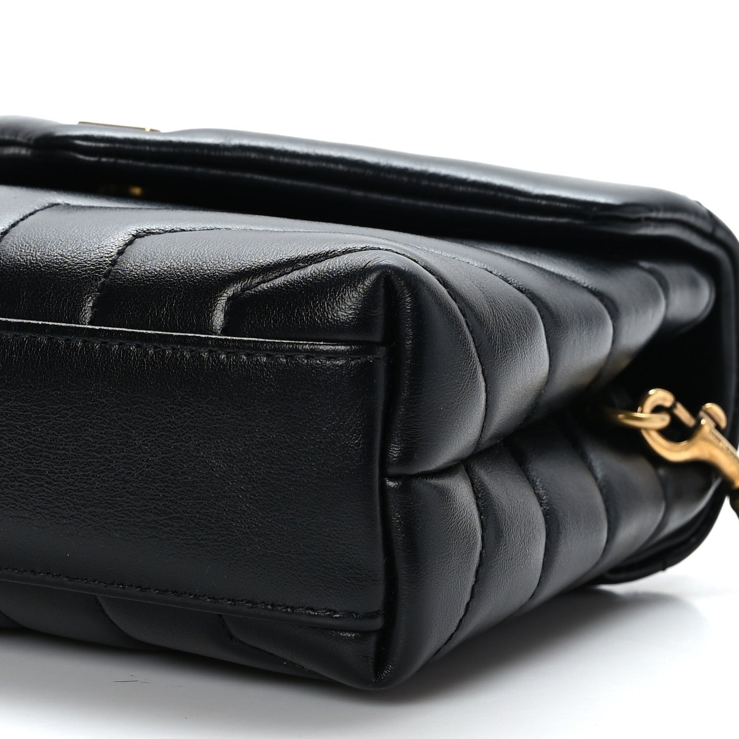 Calfskin Y Quilted Monogram Toy Loulou Crossbody Bag Black