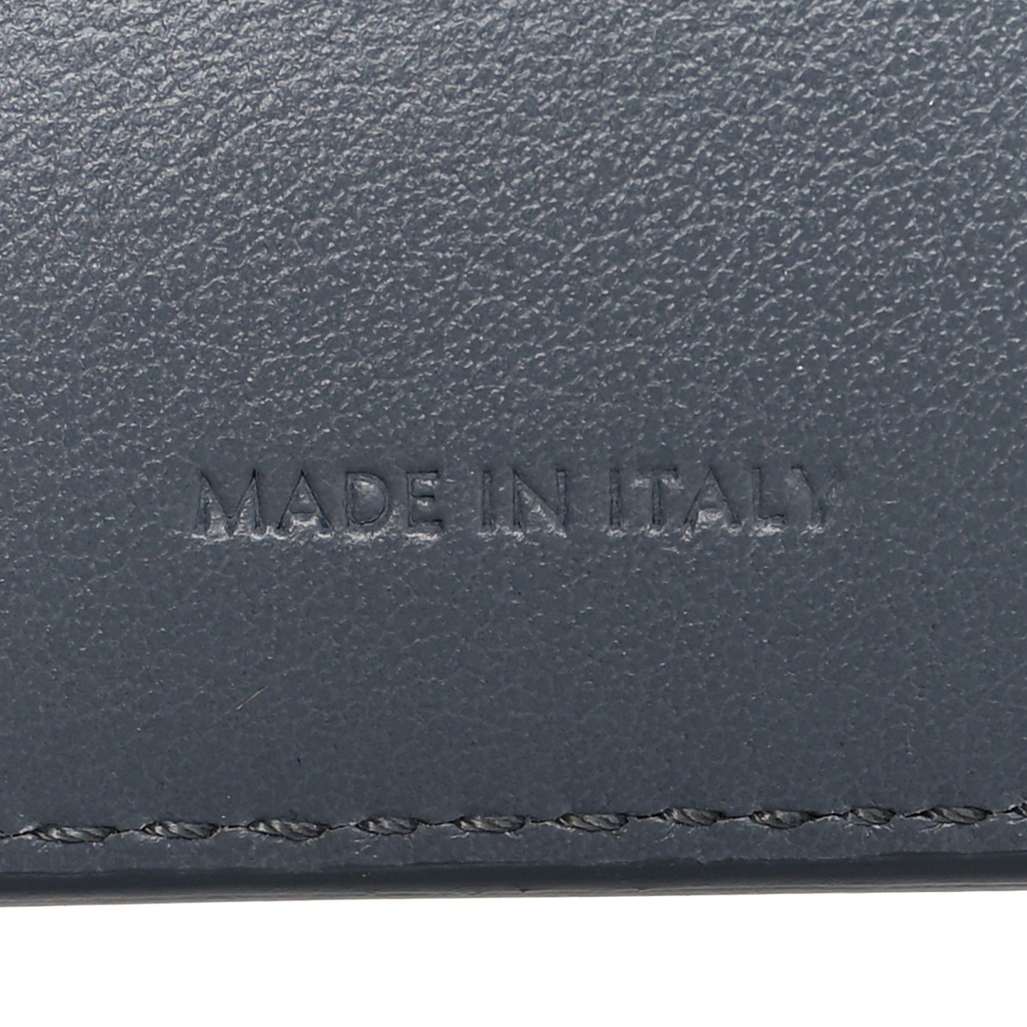 Grained Calfskin Large Multifunction Strap Wallet Medium Grey