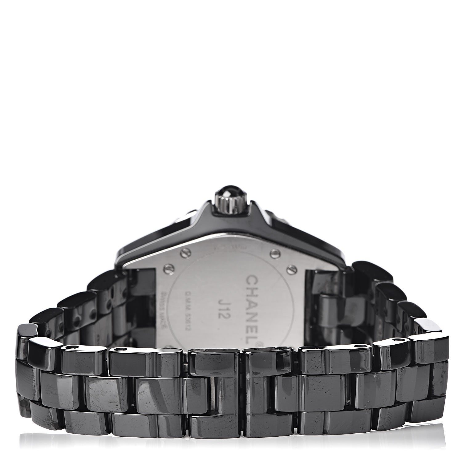 Chanel Stainless Steel Ceramic Diamond 33mm J12 Quartz Watch Black 4 of 7