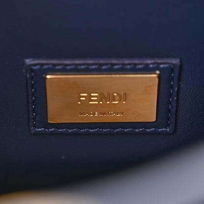 Fendi Vitello Seta Shiny Nappa Medium 3 Pocket Peekaboo Iconic Satchel Blueberry 7 of 10