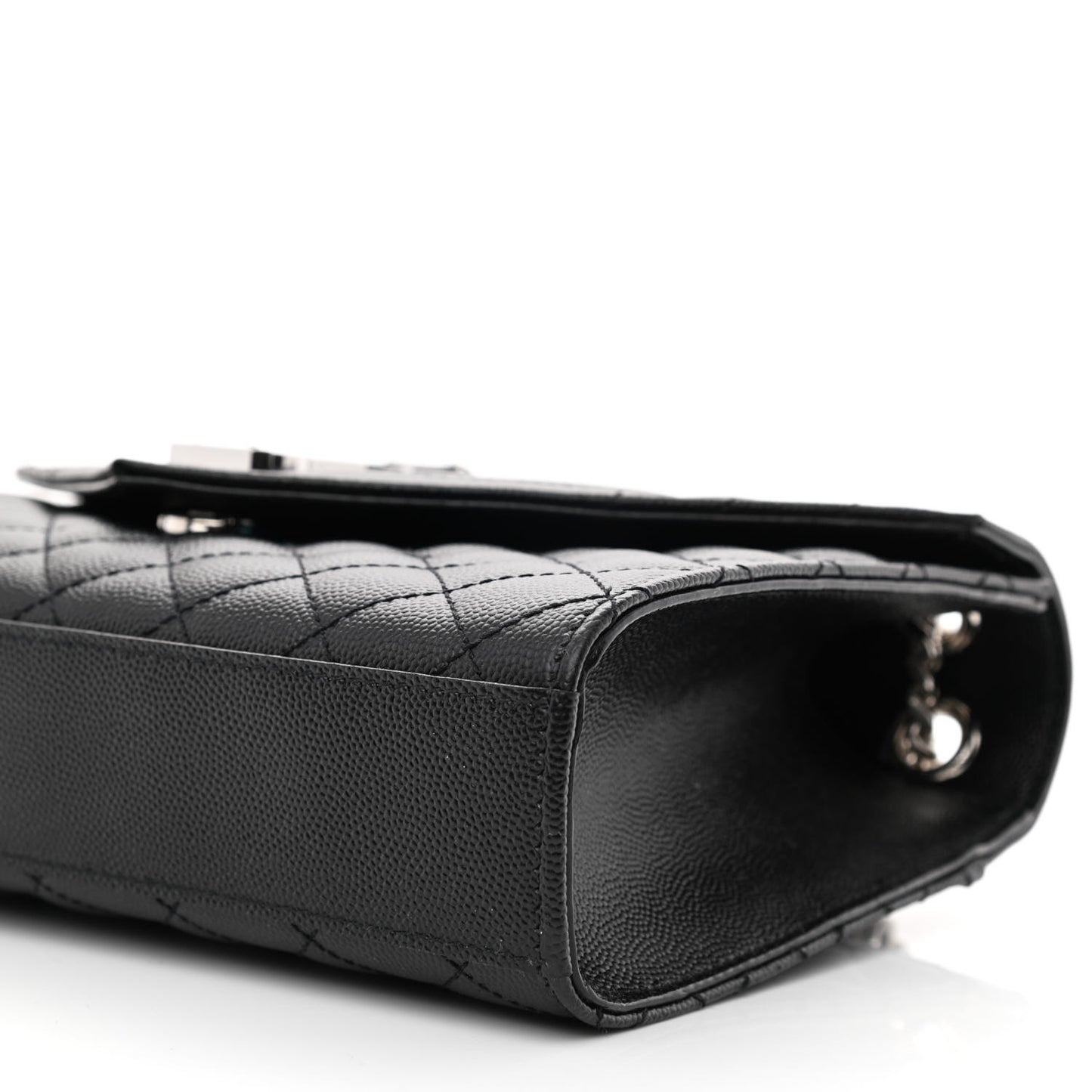 Grain De Poudre Textured Mixed Matelasse Triquilt Medium Monogram Satchel Black