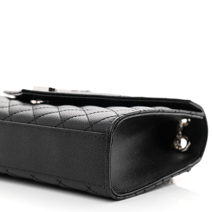 Saint Laurent Grain De Poudre Textured Mixed Matelasse Triquilt Medium Monogram Satchel Black 9 of 10