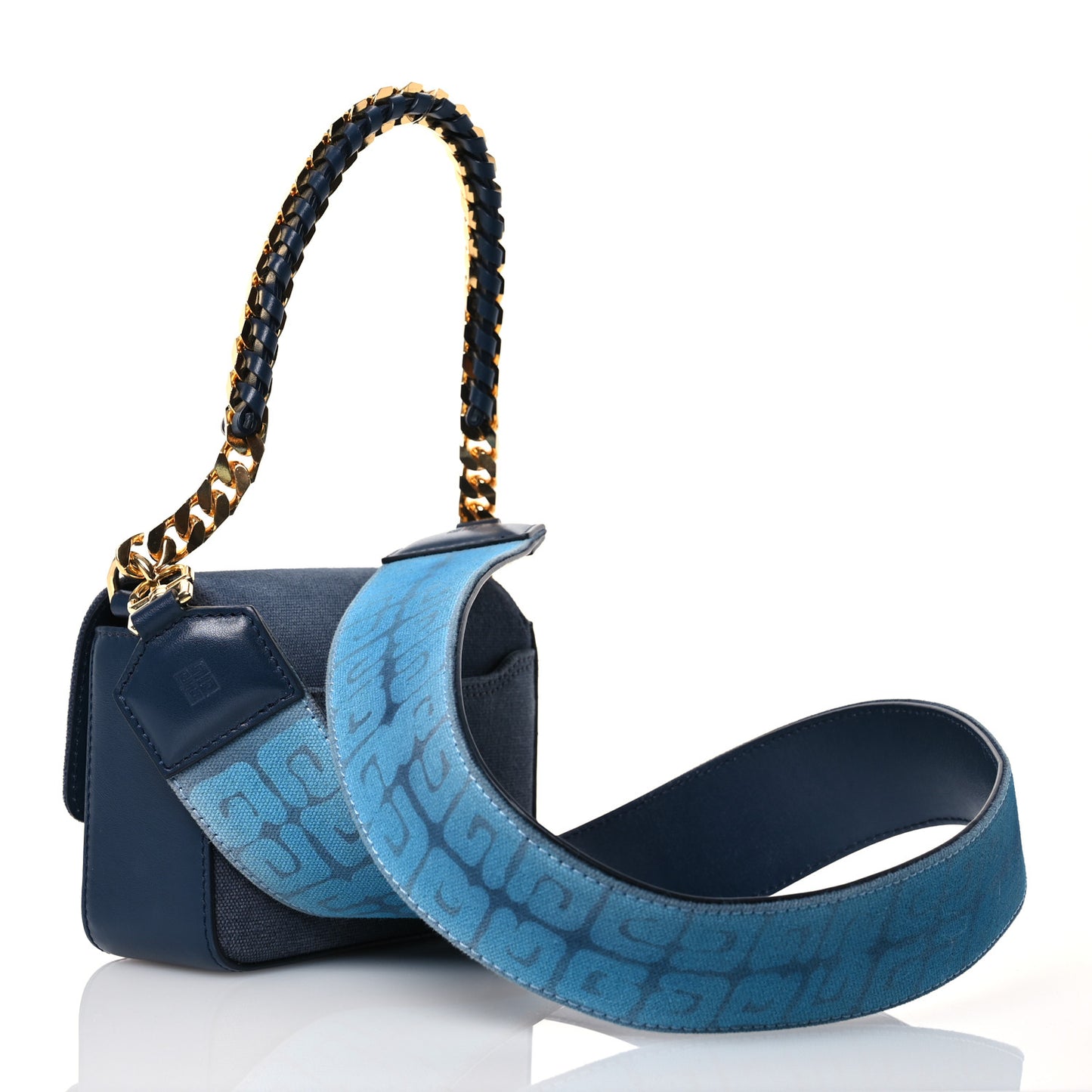 x Chito Graffiti Effect Canvas Leather Small 4G Shoulder Bag Steel Blue