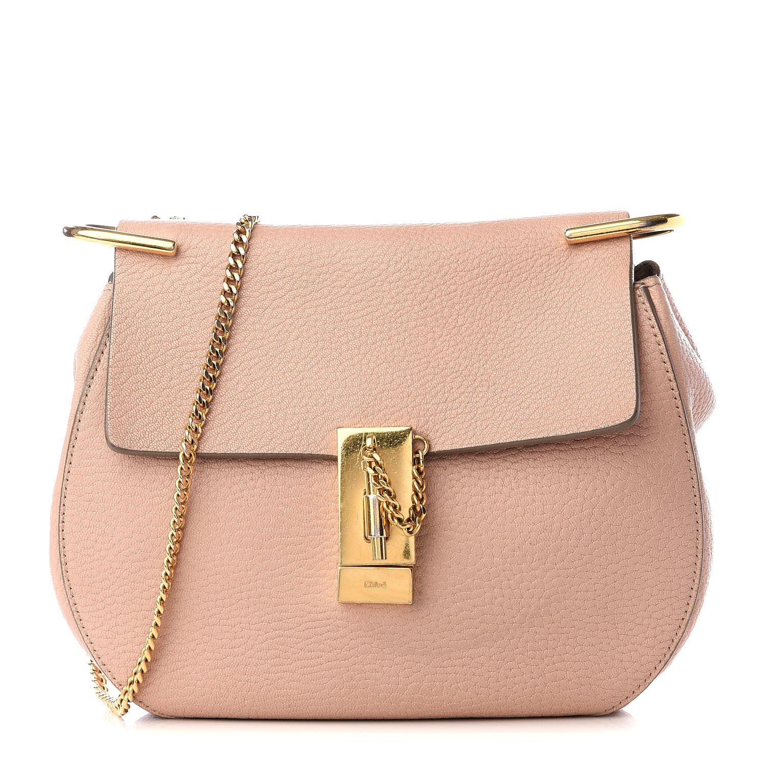Chloe Grained Lambskin Drew Shoulder Bag Cement Pink 1 of 10