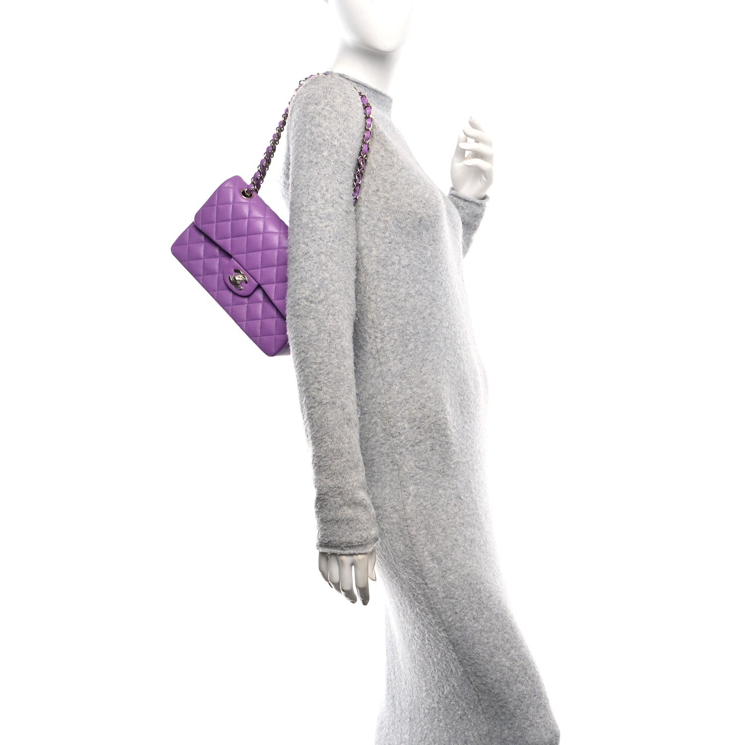 Chanel Caviar Quilted Small Double Flap Purple 2 of 12
