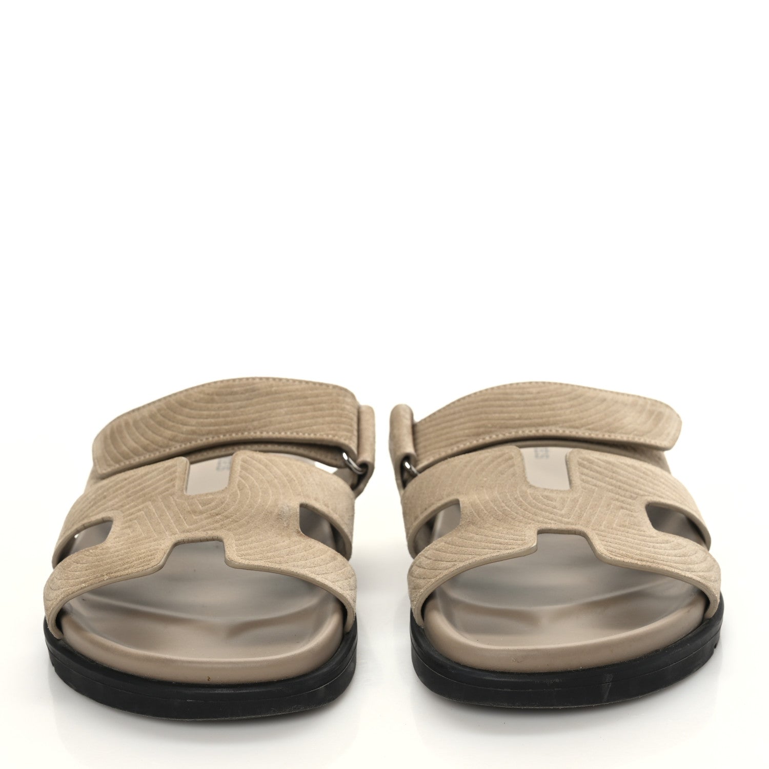 Hermes Suede Goatskin Chaine d'Ancre Womens Chypre Sandals 36.5 Beige Sable 2 of 8