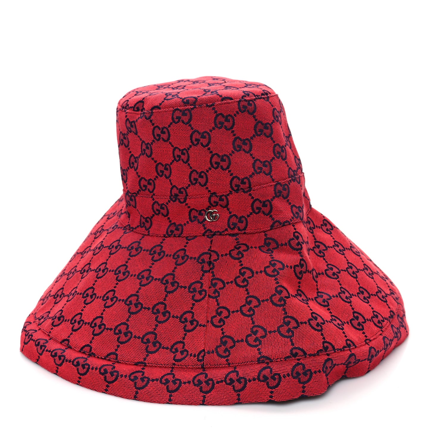 Monogram Wide Brim Hat L Red Blue