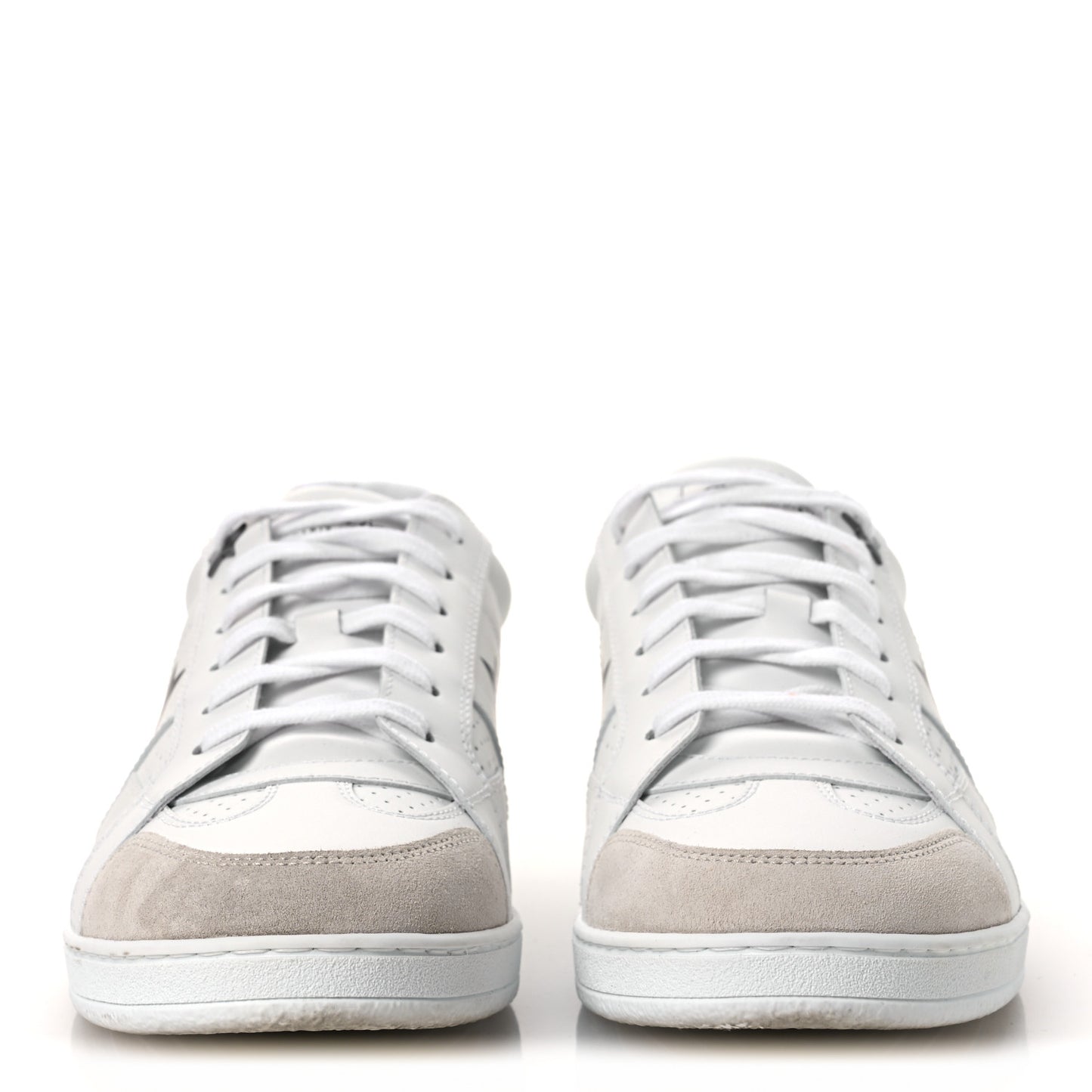 Calfskin Suede Dior Star Low Top Sneakers 41 White Black