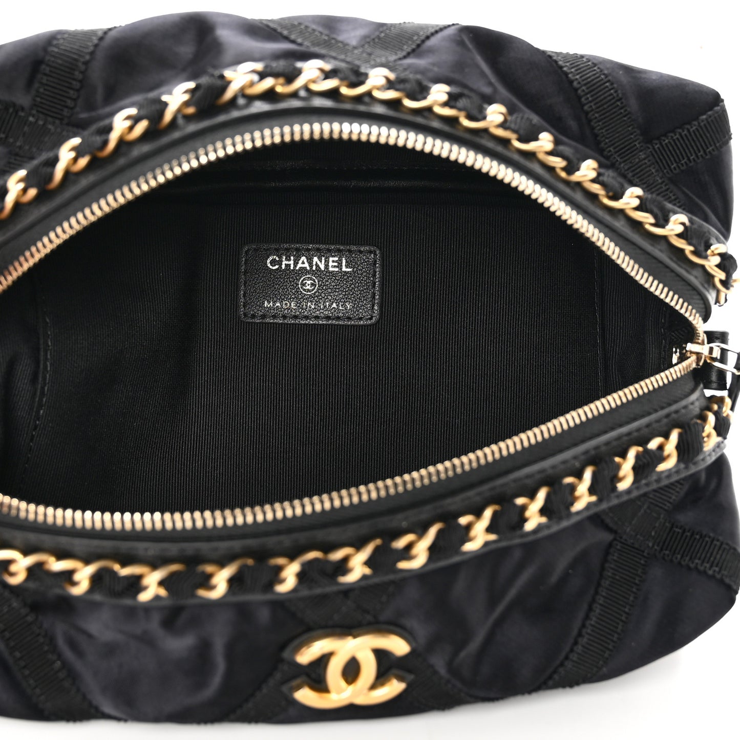 Nylon Grosgrain Lifestyle Pouch With Sleep Mask Black