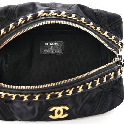 Chanel Nylon Grosgrain Lifestyle Pouch With Sleep Mask Black 5 of 7