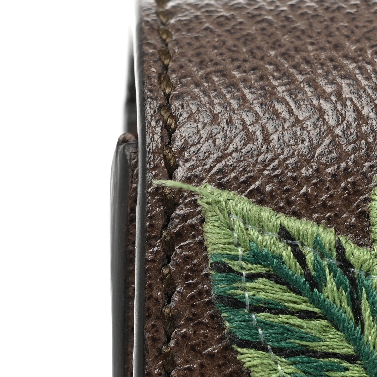 Gucci Calfskin Embroidered Sylvie Belt Bag Brown 11 of 12