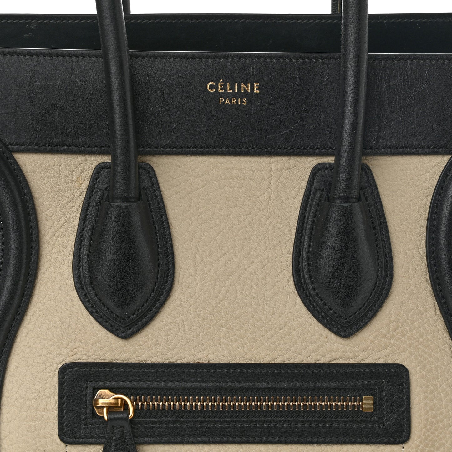 Textured Calfskin Micro Tri-Color Luggage Olive