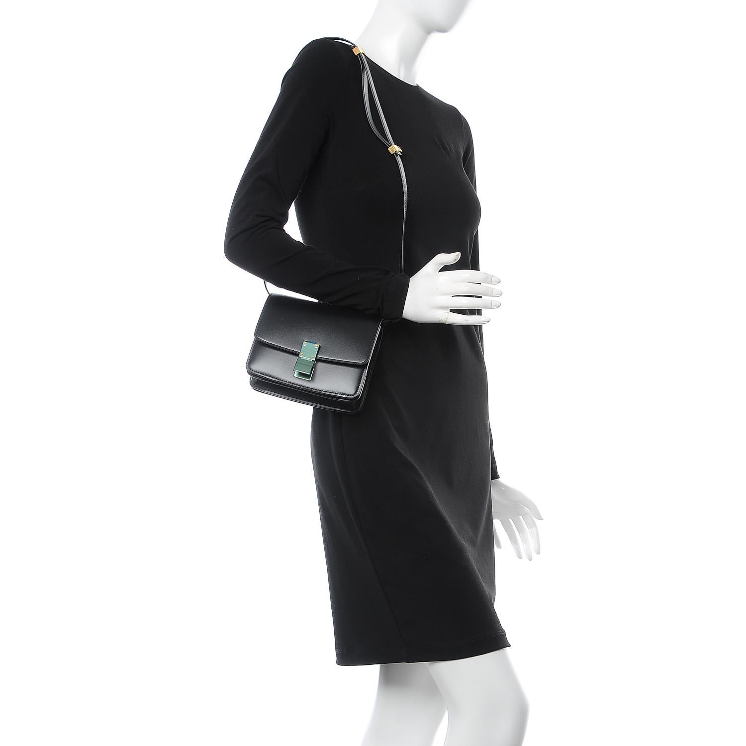 Celine Box Calfskin Small Classic Box Flap Bag Black 2 of 7