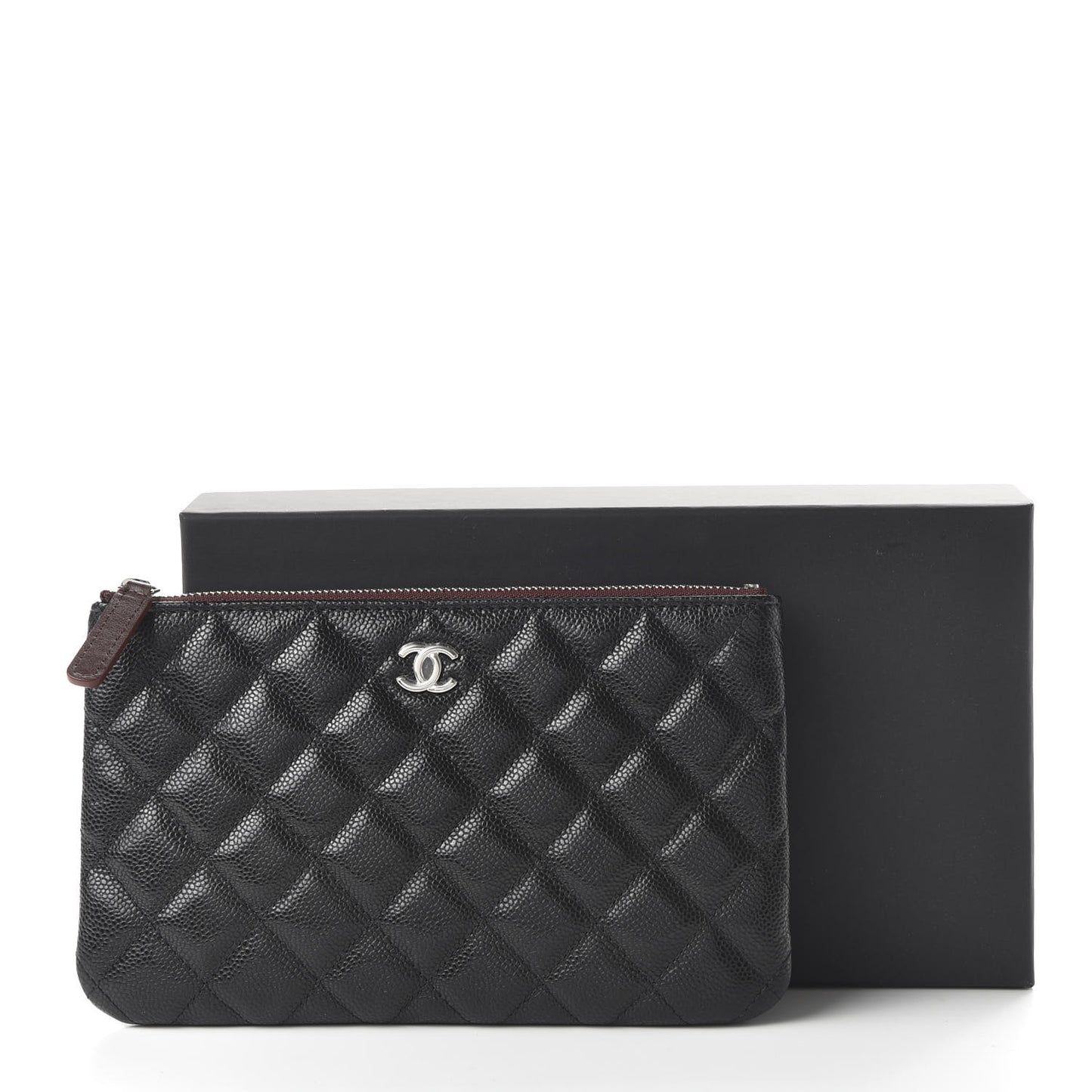 Caviar Quilted Cosmetic Case Black