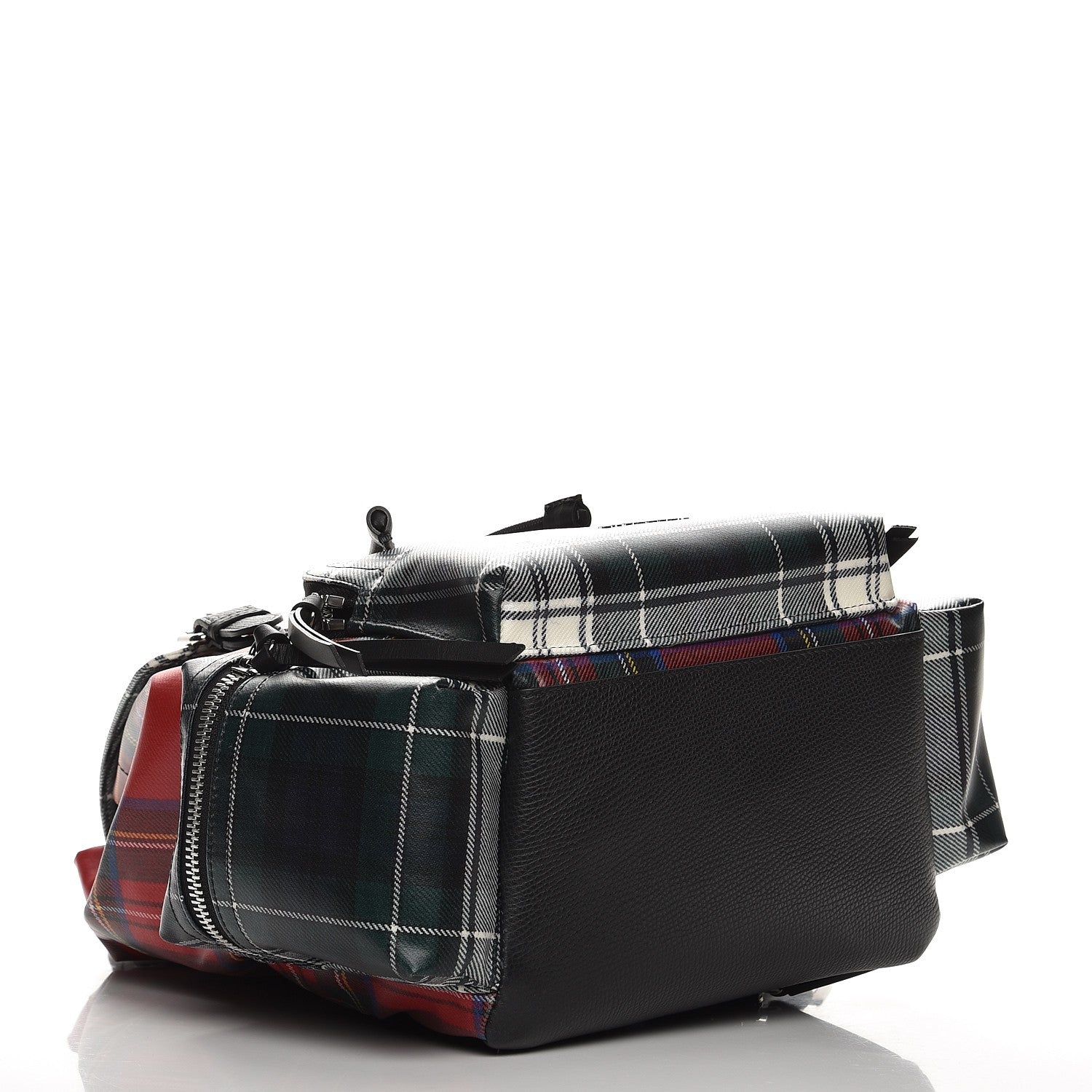 Burberry Laminated Tartan Patchwork Medium Rucksack Backpack Military Red 4 of 7