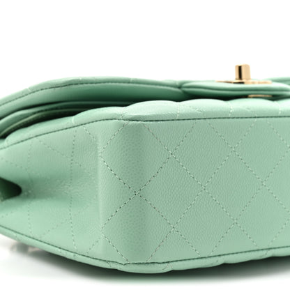 Chanel Caviar Quilted Small Double Flap Light Green 10 of 11