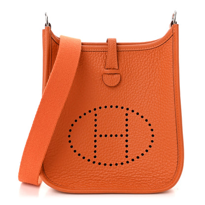 Hermes Taurillon Clemence Evelyne TPM Orange 1 of 12