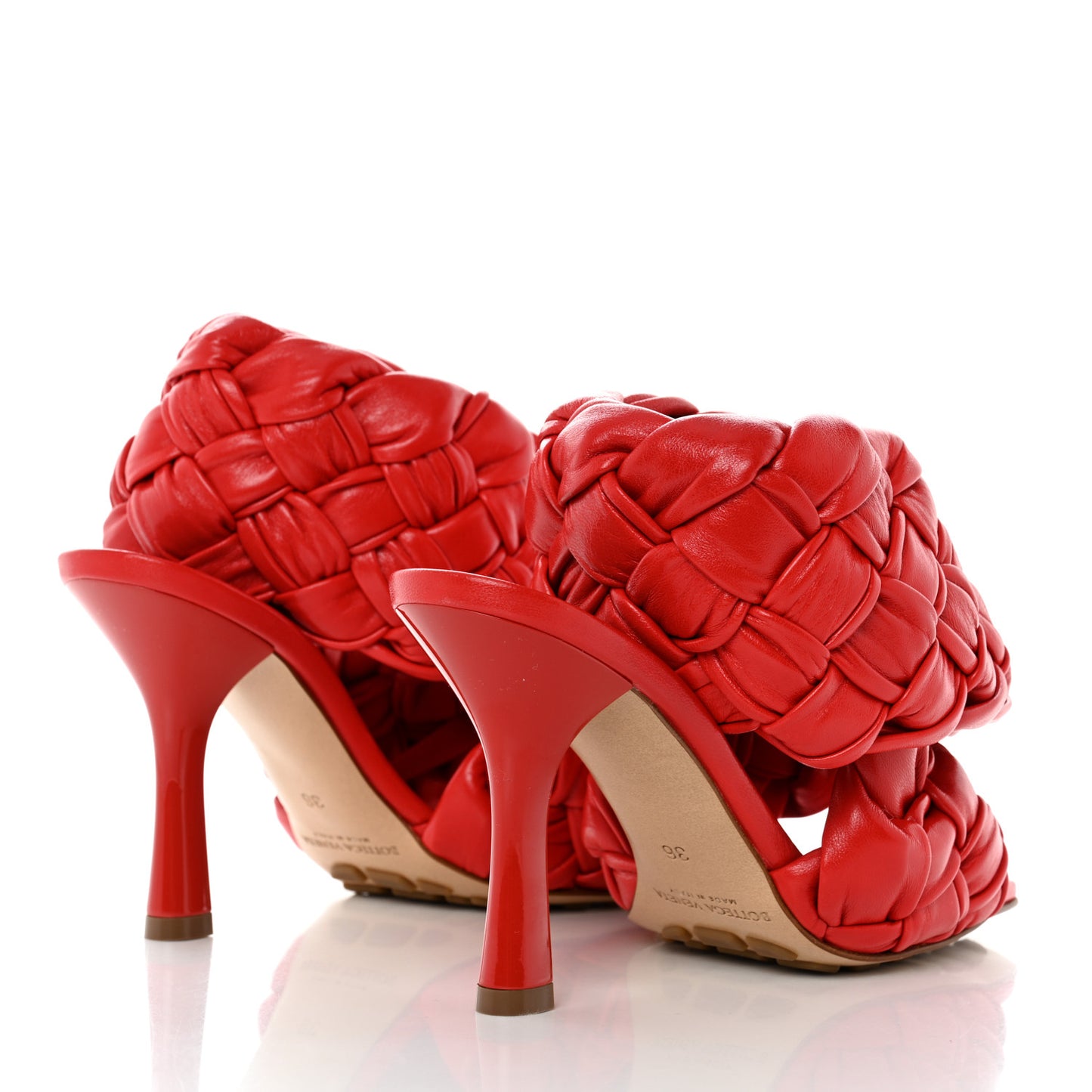 Shiny Nappa Intrecciato The Board Sandals 36 Nail Polish