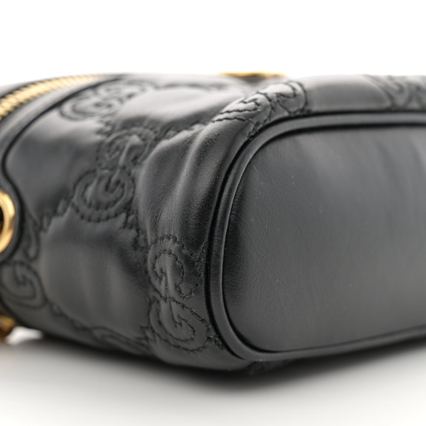 Calfskin GG Matelasse Mini Top Handle Bag Black