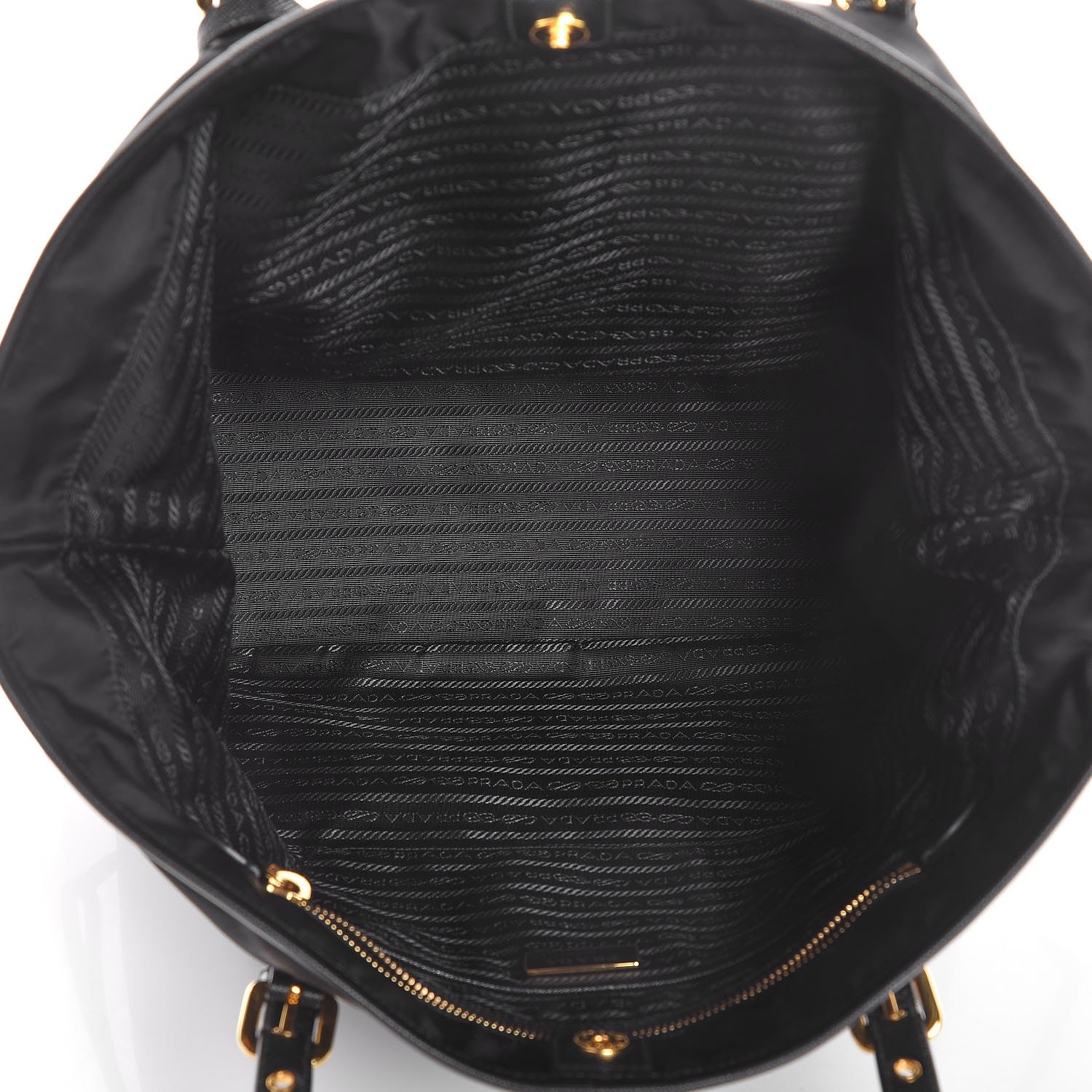 Prada Tessuto Nylon Saffiano Tote Black 5 of 8
