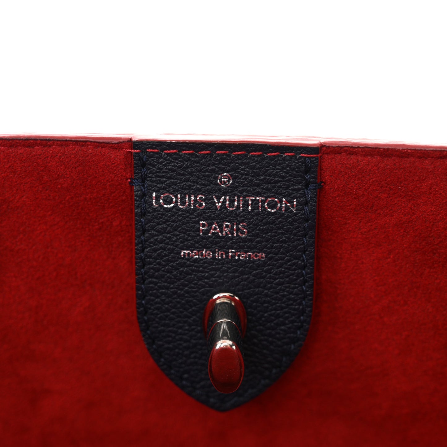 Calfskin Braided Lockme Cabas Marine Rouge