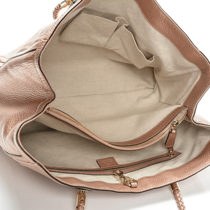 Gucci Metallic Pebbled Calfskin Medium Bella Tote Pink 5 of 7