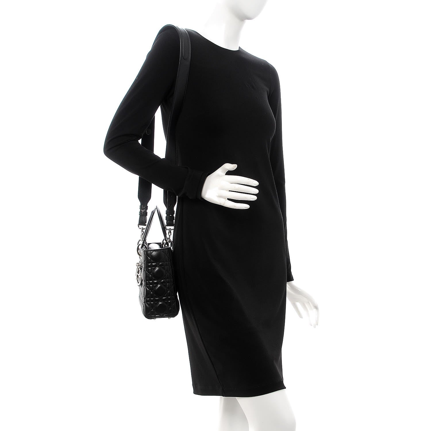 Christian Dior Lambskin Cannage Small Lucky Badges My Lady Dior Black 2 of 13