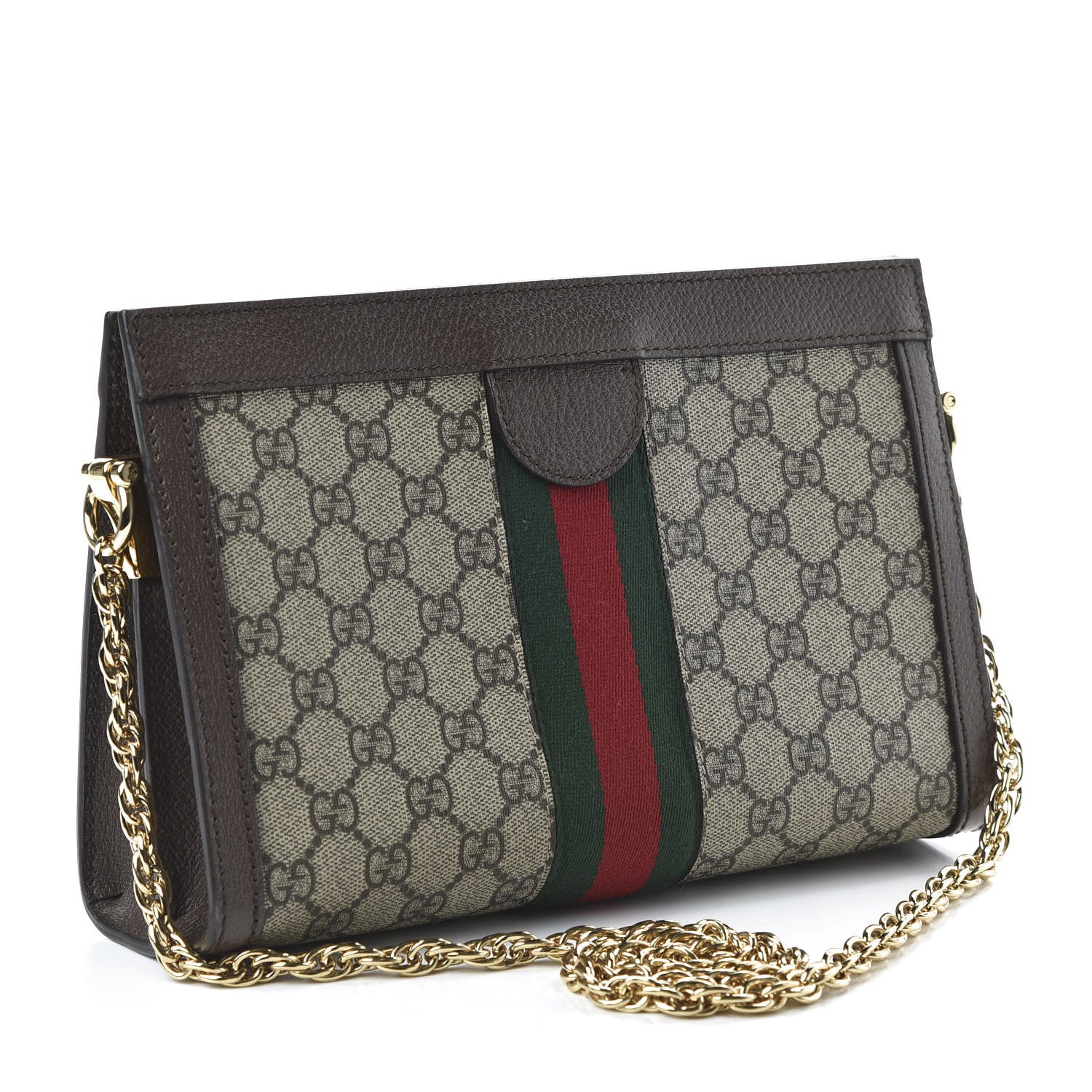 Gucci GG Supreme Monogram Web Small Ophidia Chain Shoulder Bag Brown 3 of 10