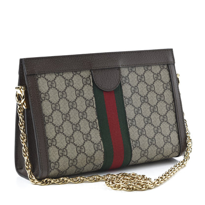 Gucci GG Supreme Monogram Web Small Ophidia Chain Shoulder Bag Brown 3 of 10