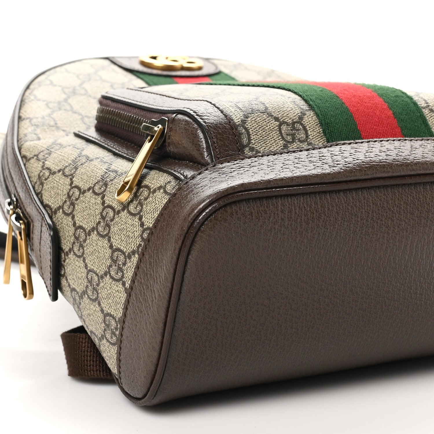 Gucci GG Supreme Monogram Calfskin Web Small Ophidia Day BackpacK Beige Ebony New Acero 9 of 10