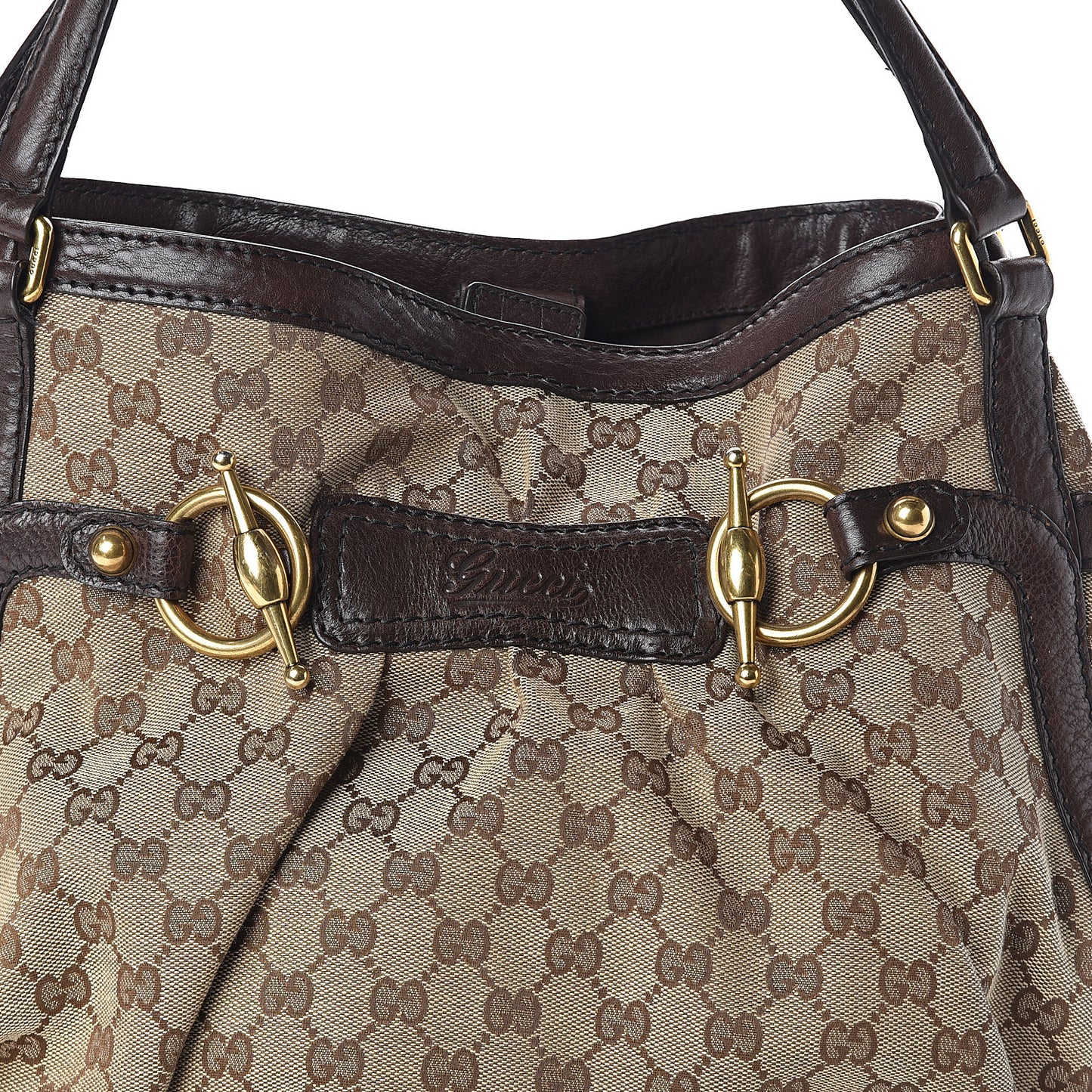 Monogram Medium Jockey Tote Dark Brown