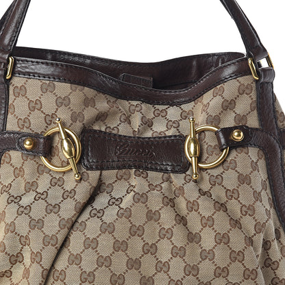 Gucci Monogram Medium Jockey Tote Dark Brown 6 of 8