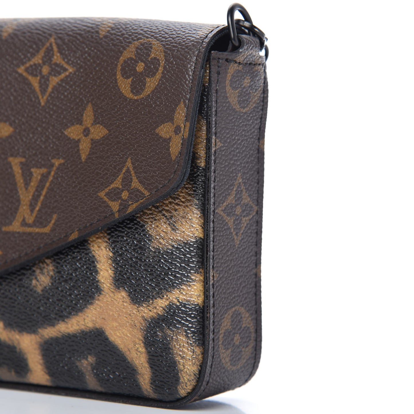 Monogram Animal Print Pochette Felicie Chain Wallet