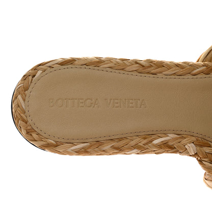 Bottega Veneta Raffia Twisted Intrecciato Stretch Flat Sandals 36 Macadamia 8 of 12