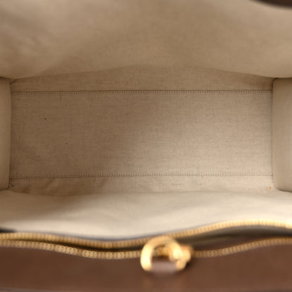 Gucci Monogram Jumbo GG Textured Dollar Calfskin Web Tote Bag Camel Ebony New Acero 5 of 13