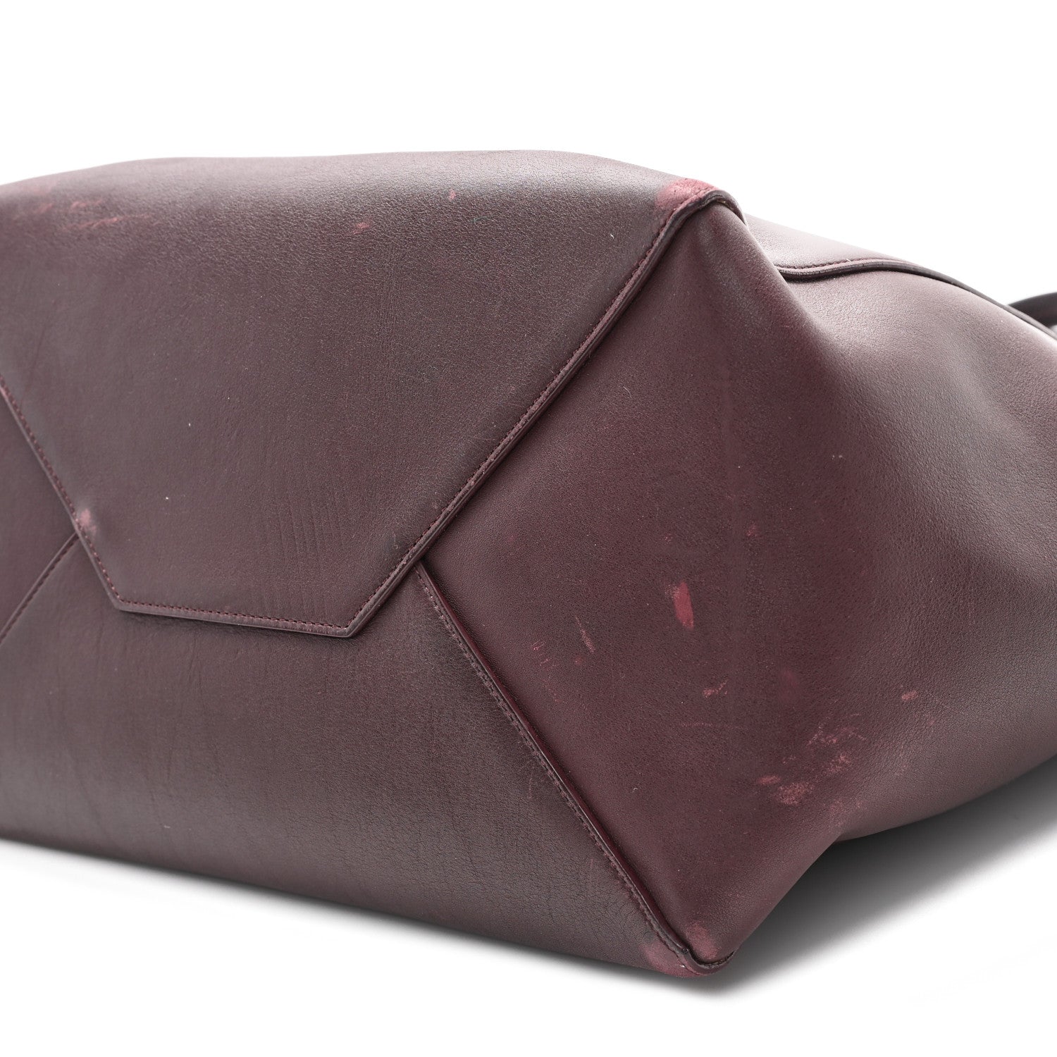 Celine Soft Calfskin Medium Belt Cabas Phantom Burgundy 9 of 10