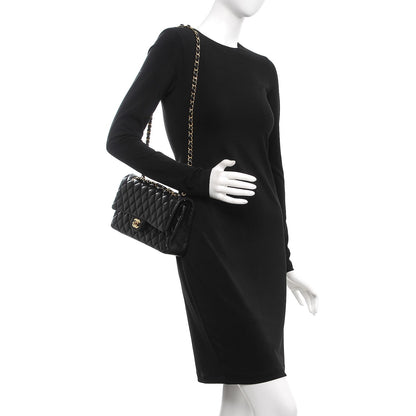 Chanel Lambskin Quilted Medium Double Flap Black 2 of 8