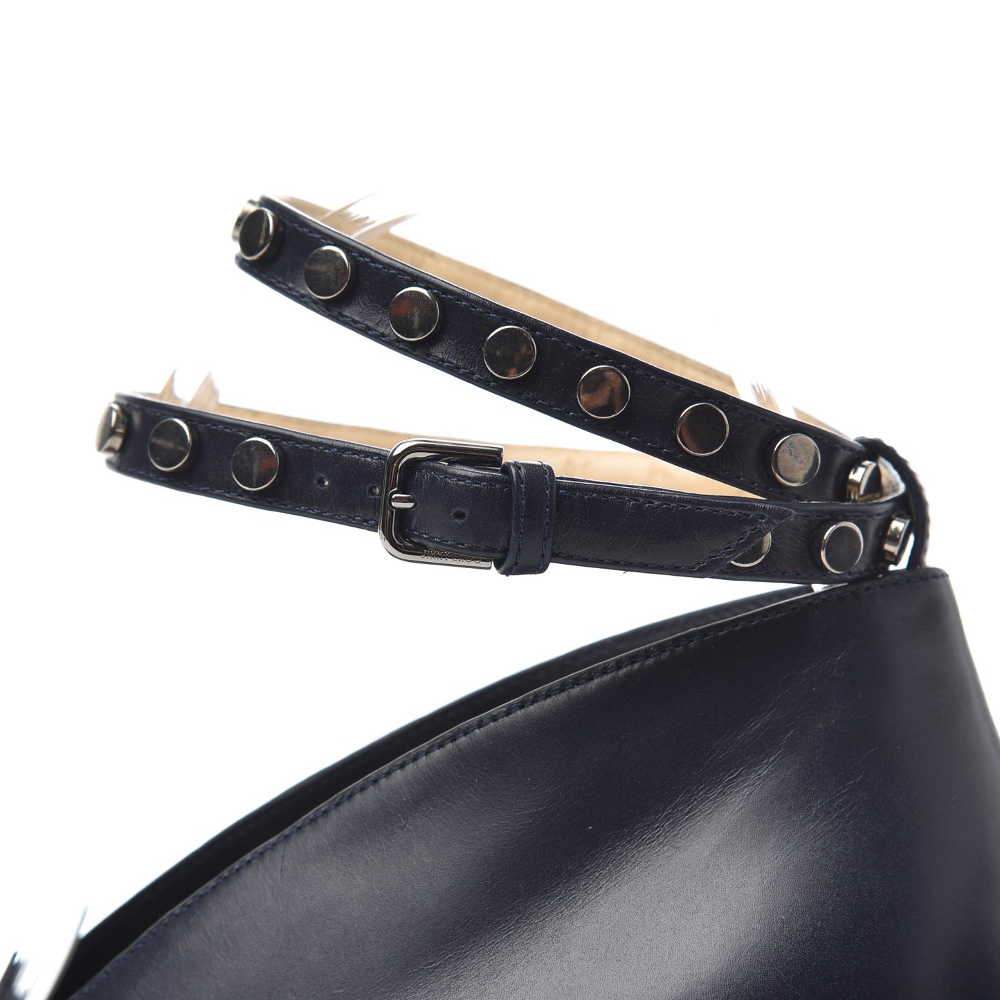 Calfskin Lark 65 Ankle Strap Pumps 37.5 Navy Blue