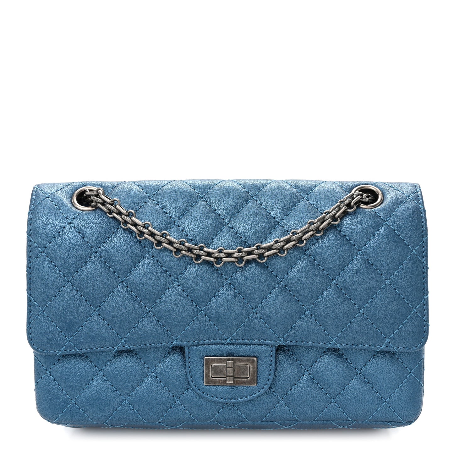 Metallic Sheepskin Quilted 2.55 Reissue 225 Flap  Blue