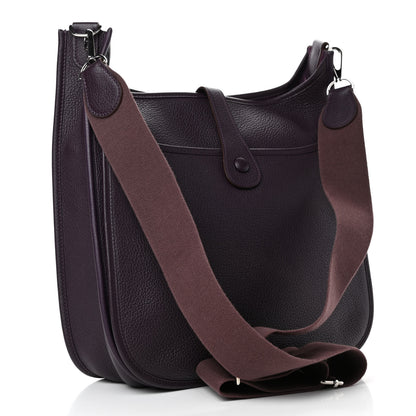 Hermes Taurillon Clemence Evelyne III GM Raisin 2 of 4