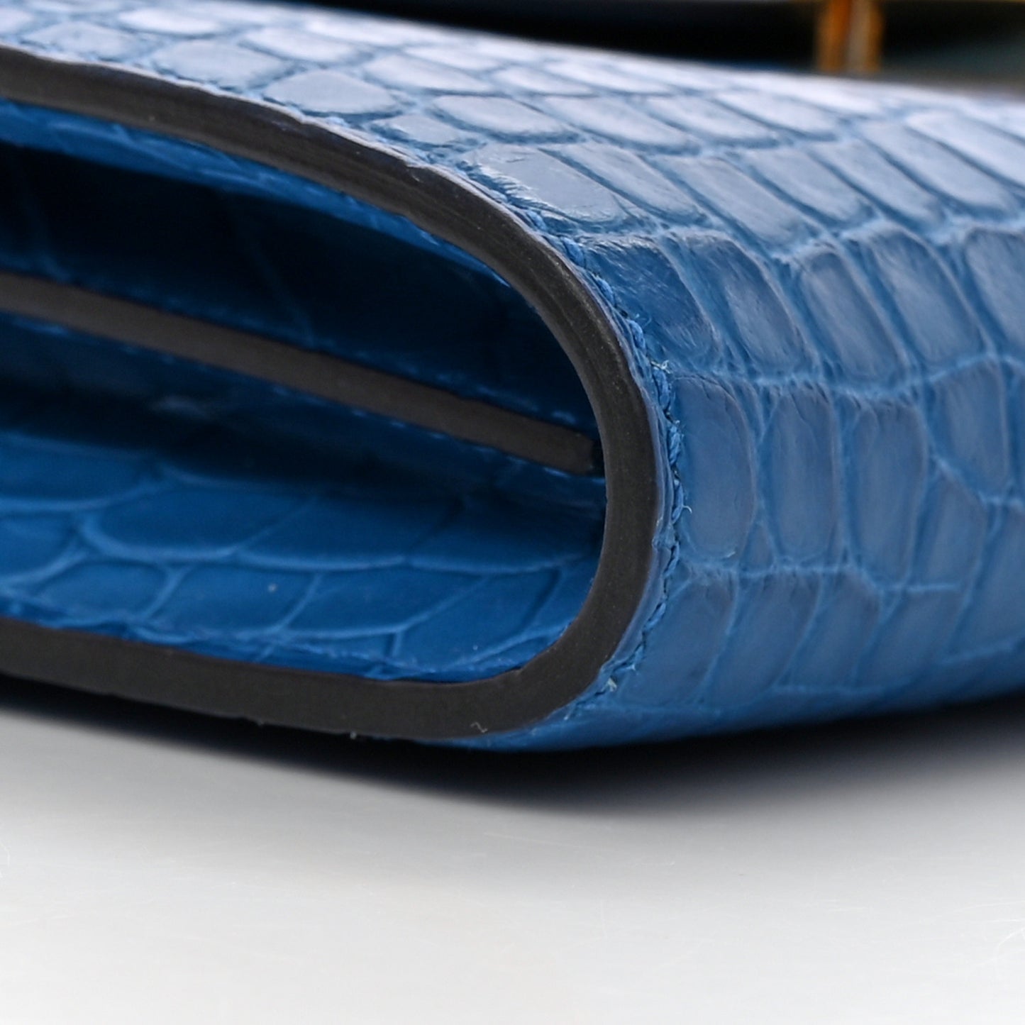Matte Alligator Constance Long Wallet To Go Bleu Zellige